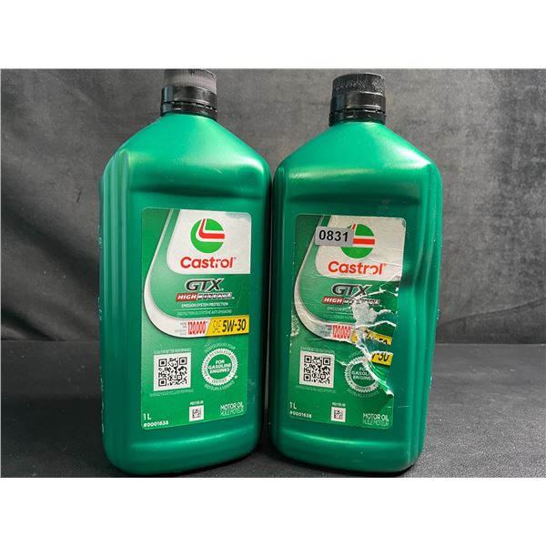 Lot of 2 Castrol GTX High Mileage SAE 5W-30 Motor Oil (1L) - New