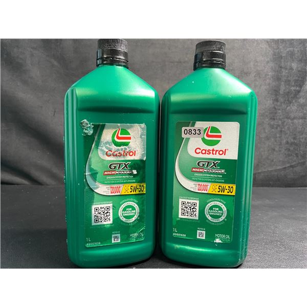Lot of 2 Castrol GTX High Mileage SAE 5W-30 Motor Oil (1L) - New