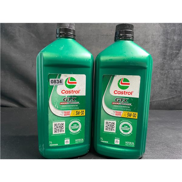 Lot of 2 Castrol GTX High Mileage SAE 5W-30 Motor Oil (1L) - New
