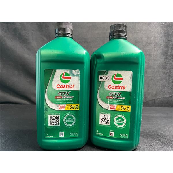 Lot of 2 Castrol GTX High Mileage SAE 5W-30 Motor Oil (1L) - New