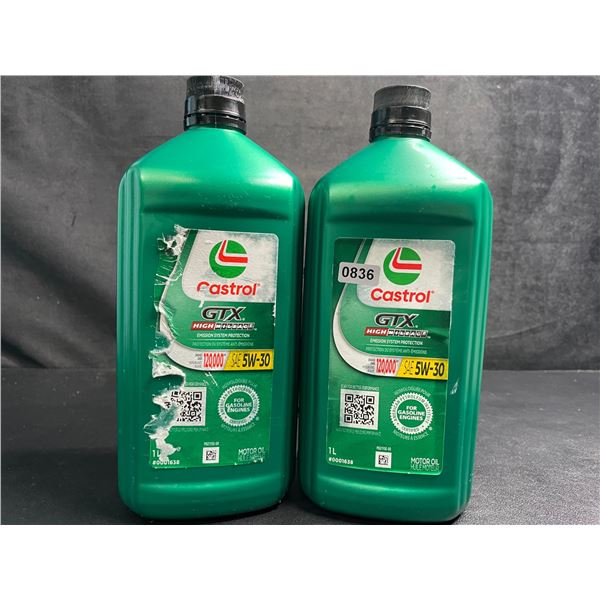 Lot of 2 Castrol GTX High Mileage SAE 5W-30 Motor Oil (1L) - New
