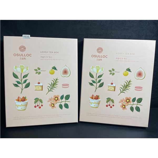 2 OSULLOC Lovely Tea Gift Box Sets; Premium Korean Tea Sampler Sets - New!