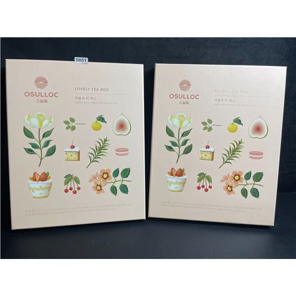 2 OSULLOC Lovely Tea Gift Box Sets; Premium Korean Tea Sampler Sets - New!