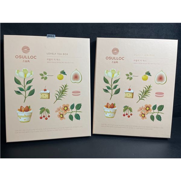2 OSULLOC Lovely Tea Gift Box Sets; Premium Korean Tea Sampler Sets - New!
