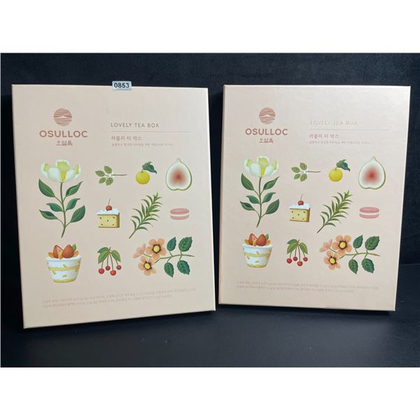 2 OSULLOC Lovely Tea Gift Box Sets; Premium Korean Tea Sampler Sets - New!