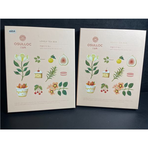 2 OSULLOC Lovely Tea Gift Box Sets; Premium Korean Tea Sampler Sets - New!