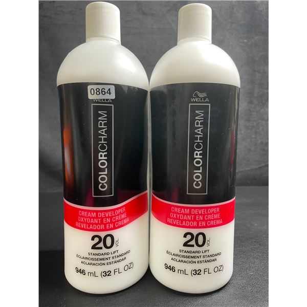 2 Bottles of Wella ColorCharm 20Vol. Cream Developer - Standard Lift (946ml) - New