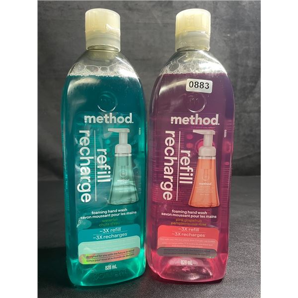 Lot of 2 Method Foaming Hand Washes (828ml) Waterfall & Pink Grapefruit - New