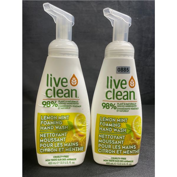 Lot of 2 Live Clean Lemon Mint Foaming Hand Wash (400ml) - New
