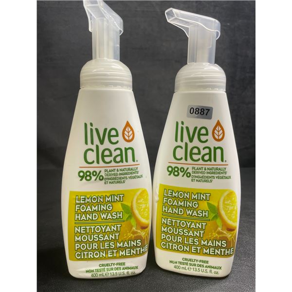 Lot of 2 Live Clean Lemon Mint Foaming Hand Wash (400ml) - New
