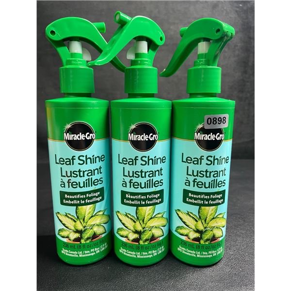 3 Bottles of MiracleGro Leaf Shine (236ml) - Beautifies Foliage - New