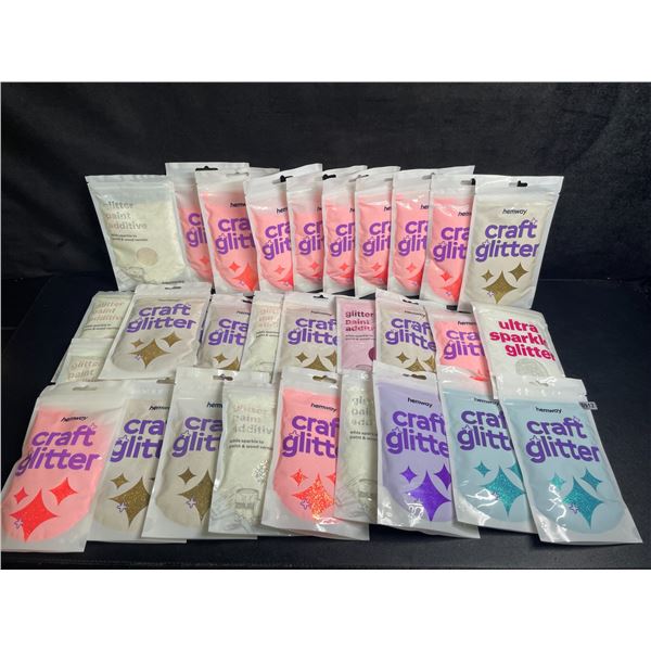 30 Packs of Hemway Premium Craft Glitters (Assorted Colors) - New