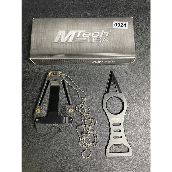 MTechUSA MT-20-27B Neck Knife with Finger Ring (Small Fixed Blade Knife) - New in Box