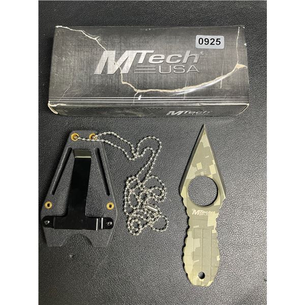 MTechUSA Camo Neck Knife with Finger Ring (Small Fixed Blade Knife) - New in Box