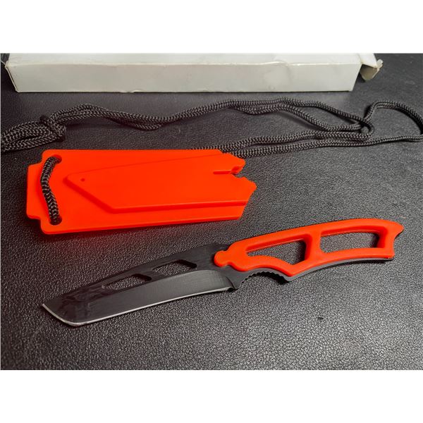 1 Fixed Blade Knife  - Orange/Black - New