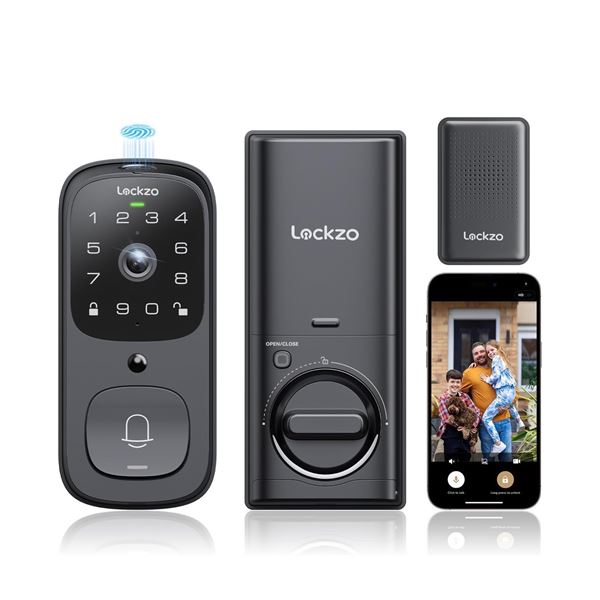 Lockzo Protect AL501 3 IN 1 Smart Video Door Lock - DoorBell/Camera/Smart Lock - New!