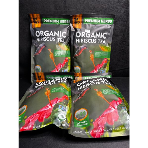 4 Bags of Premium Organic Hibiscus Tea 120 Pouches per Bag 480 Tea Bags Total! - New