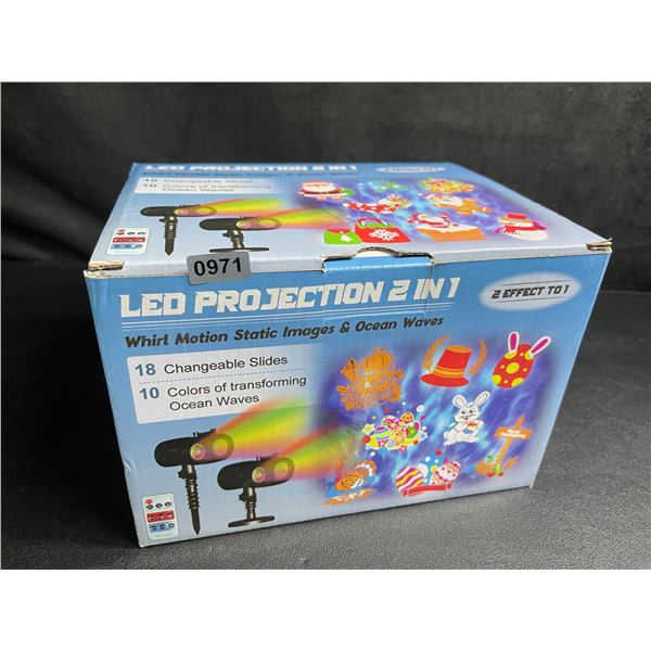 1 LED Outdoor Motion Projector Light - Includes 18 Changeable Holiday Slides/Designs - New!