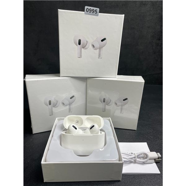 Lot of 3 Air-Pod Style Wireless Earbuds with Charging Cases - New Sealed!