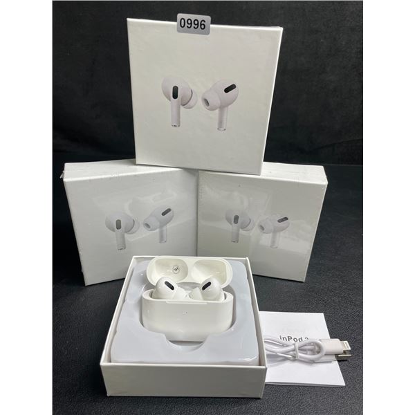 Lot of 3 Air-Pod Style Wireless Earbuds with Charging Cases - New Sealed!