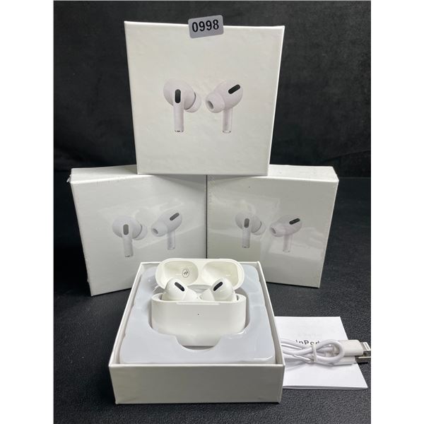 Lot of 3 Air-Pod Style Wireless Earbuds with Charging Cases - New Sealed!