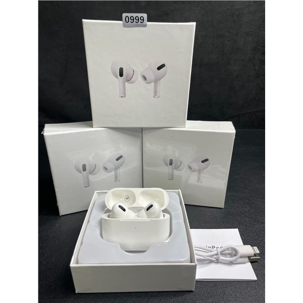 Lot of 3 Air-Pod Style Wireless Earbuds with Charging Cases - New Sealed!