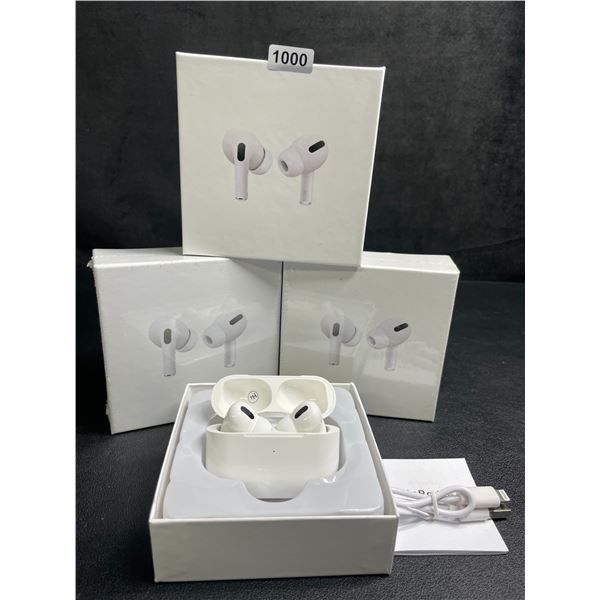 Lot of 3 Air-Pod Style Wireless Earbuds with Charging Cases - New Sealed!