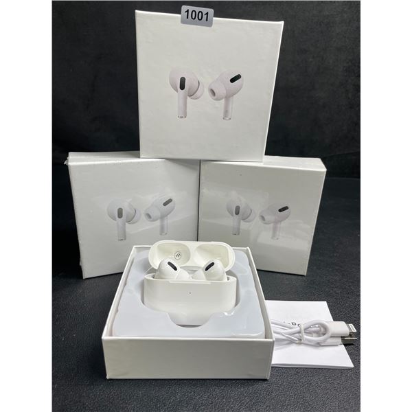 Lot of 3 Air-Pod Style Wireless Earbuds with Charging Cases - New Sealed!
