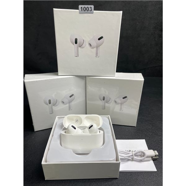 Lot of 3 Air-Pod Style Wireless Earbuds with Charging Cases - New Sealed!