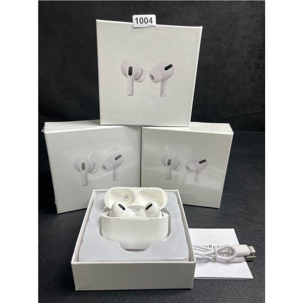 Lot of 3 Air-Pod Style Wireless Earbuds with Charging Cases - New Sealed!
