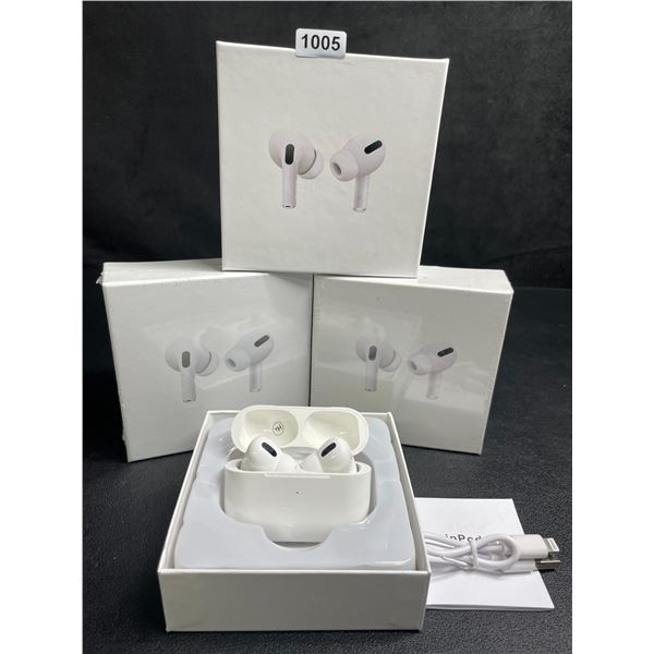 Lot of 3 Air-Pod Style Wireless Earbuds with Charging Cases - New Sealed!