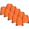 Image 1 : 10-Pack of Drawstring Bags/Gym String Backpacks (Orange) - New