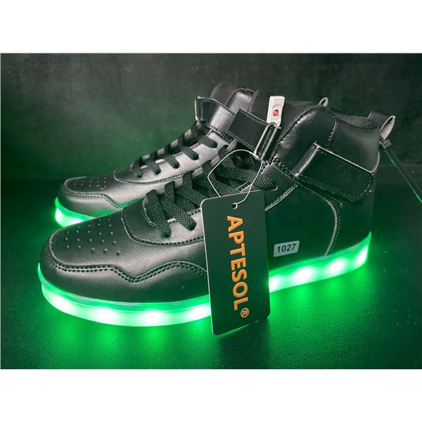 APTESOL LED Light-Up High Top Shoes/Sneakers for Men & Women (Black) - New with Tags