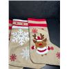 Image 2 : 4-Pack of Christmas Stockings - Large 19" Size; Santa/Snowman/Reindeer/Snowflake Design - New