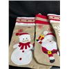 Image 3 : 4-Pack of Christmas Stockings - Large 19" Size; Santa/Snowman/Reindeer/Snowflake Design - New