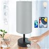 Image 1 : Yarra-Decor Bedside Table Lamp with Touch Control & USB Charge Port Base (LED Bulb Included) - New