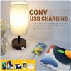 Image 6 : Yarra-Decor Bedside Table Lamp with Touch Control & USB Charge Port Base (LED Bulb Included) - New