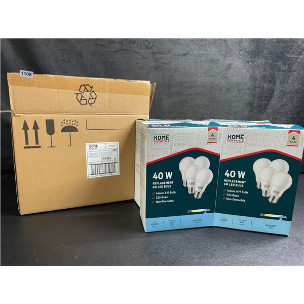 16-Pack Box of Home Essentials LED Light Bulbs - Standard E26 Base - 40W - New