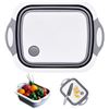 Image 1 : Lot of 2 Collapsible Multi-Function Cutting Boards with Built-In Strainer/Basket - New