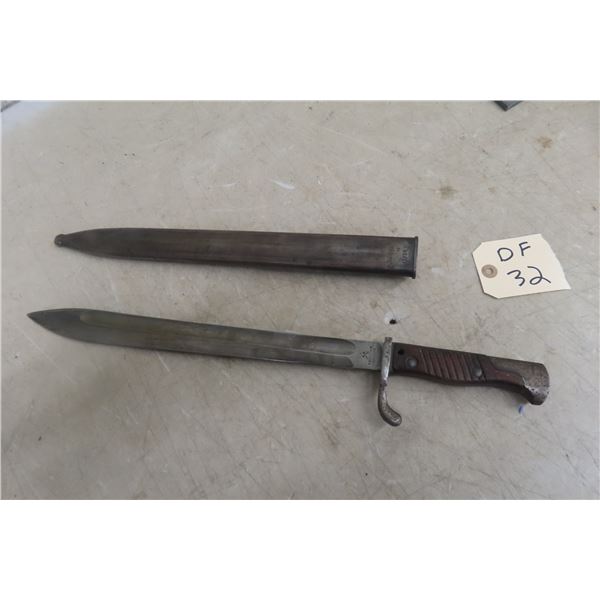 World War I German Mauser Bayonet W/ Sheath, 19 1/2 Inch Total Length