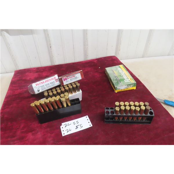 .300 Win Magnum Ammo, Thirty-Four Rounds, Plus Fourteen Casings for Reloading