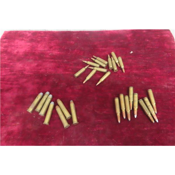 Mixed Ammo Lot W/ Seven 45-70 Government, Eight .300 Sav, and Eleven .22-250 Rounds
