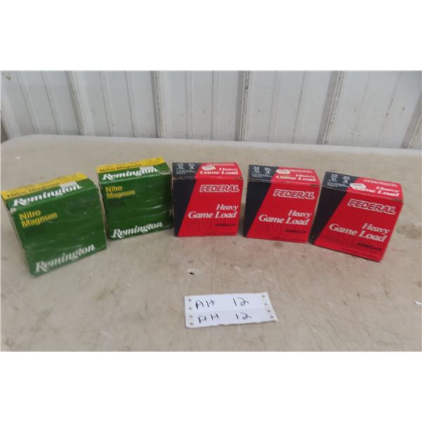 Rem and Fed 12 Ga 2 3/4 Ammo, One Hundred Sixteen Rounds