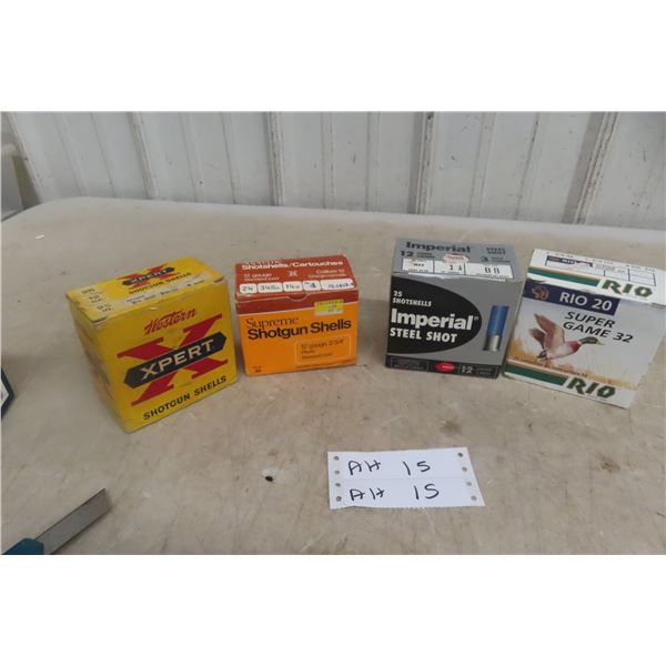 12 Ga Ammo, Eighty Rounds, Various Brands W/ Rio, Imperial, Supreme, Western, and Peters