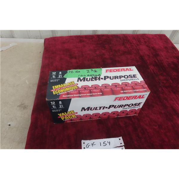 100 Rounds of Federal 12 Gauge 2 3/4" Ammunition