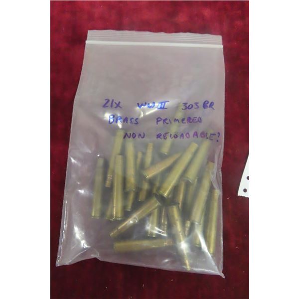21 Pieces of Winchester .303 Brass, Primed and Non-Reloadable