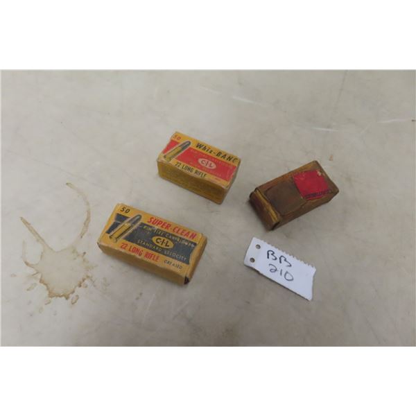 Three Empty Vintage .22 Caliber Ammunition Boxes Including CIL Whiz And Super X