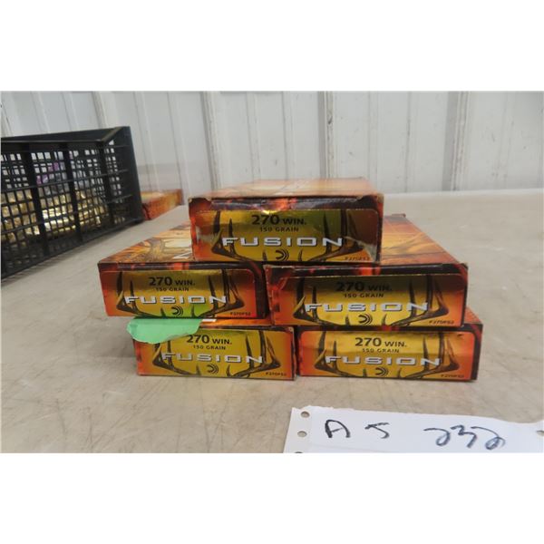 Federal Fusion .270 Winchester Magnum Ammunition, 5 Boxes