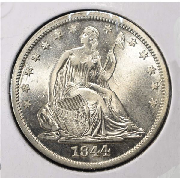 1844-O LIBERTY SEATE HALF DOLLAR BU OLD CLEANING