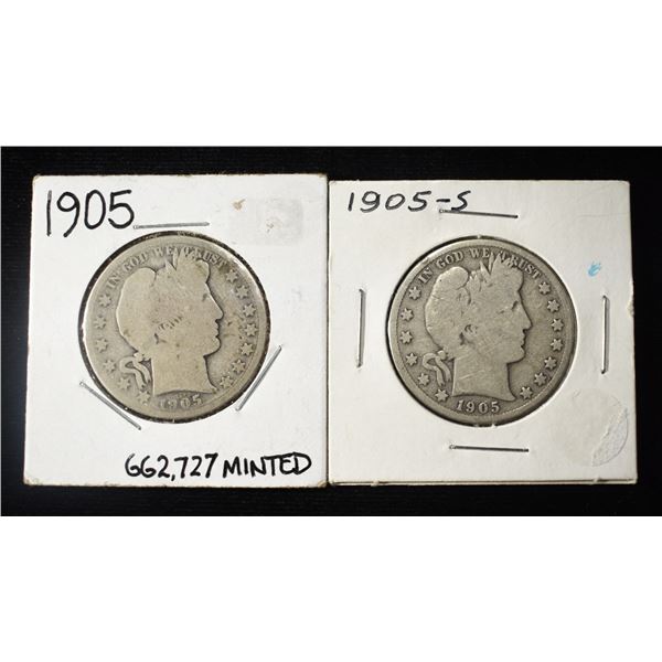 1905-P&S BARBER HALF DOLLARS VG